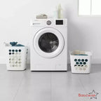 Lot de 2 paniers à linge Basicwise avec poignées – Grands et petits paniers à linge ventilés, bacs empilables légers pour chambre à coucher, salle de bain