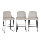 Lot de 3 tabourets de bar, tabourets de bar en cuir PU hauteur comptoir avec dossier et repose-pieds, chaises de bar rembourrées pour salle à manger et îlot de cuisine