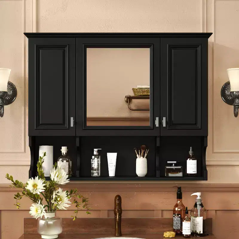 CASAINC Armoire de toilette murale 35 x 28 avec étagères ouvertes, meuble de rangement moderne pour salle de bain