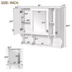 CASAINC Armoire de toilette murale 35 x 28 avec étagères ouvertes, meuble de rangement moderne pour salle de bain