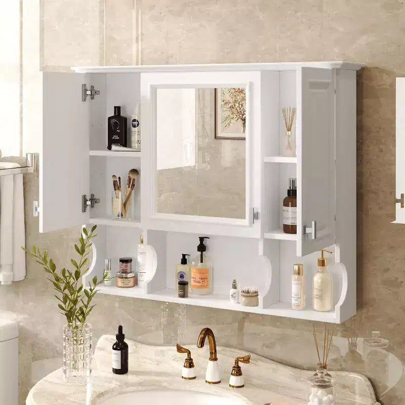 CASAINC Armoire de toilette murale 35 x 28 avec étagères ouvertes, meuble de rangement moderne pour salle de bain