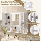 CASAINC Armoire de toilette murale 35 x 28 avec étagères ouvertes, meuble de rangement moderne pour salle de bain