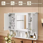 CASAINC Armoire de toilette murale 35 x 28 avec étagères ouvertes, meuble de rangement moderne pour salle de bain