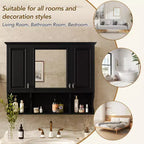 CASAINC Armoire de toilette murale 35 x 28 avec étagères ouvertes, meuble de rangement moderne pour salle de bain