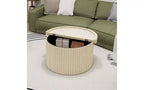 TUYOHW Ensemble de 2 tables basses gigognes rondes, table basse à pieds effet bois avec espace de rangement, tables d'appoint modernes