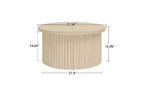TUYOHW Ensemble de 2 tables basses gigognes rondes, table basse à pieds effet bois avec espace de rangement, tables d'appoint modernes