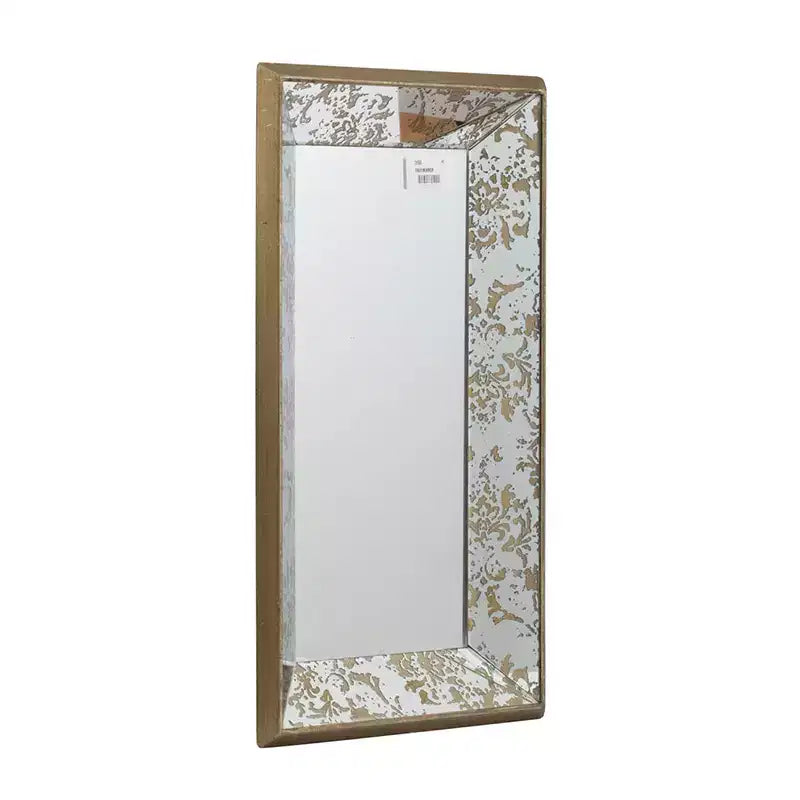 Miroir mural rectangulaire 20 x 12 pouces en argent antique avec accents floraux