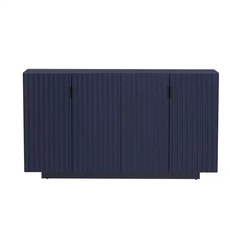 Clihome Buffet avec rangement, buffet avec grand espace de rangement, buffet à 4 portes cannelées avec étagères réglables