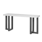 TUYOHW 63 Table console moderne avec plateau en patchwork géométrique, table d'entrée avec pieds en pin massif, table de foyer pour salon, couloir, entrée