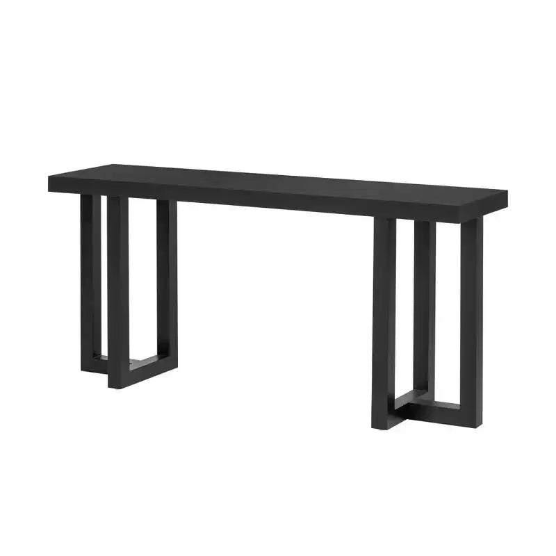 TUYOHW 63 Table console moderne avec plateau en patchwork géométrique, table d'entrée avec pieds en pin massif, table de foyer pour salon, couloir, entrée