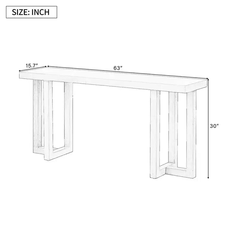 TUYOHW 63 Table console moderne avec plateau en patchwork géométrique, table d'entrée avec pieds en pin massif, table de foyer pour salon, couloir, entrée