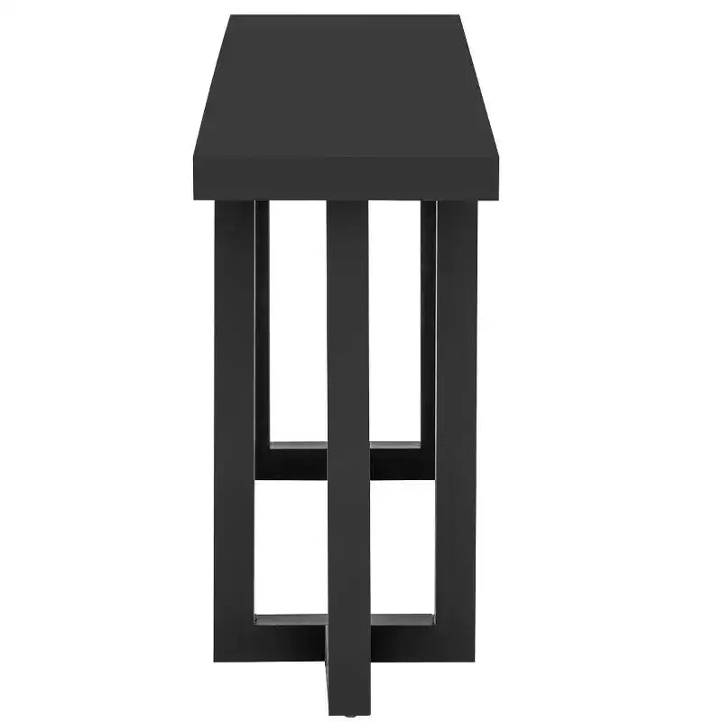 TUYOHW 63 Table console moderne avec plateau en patchwork géométrique, table d'entrée avec pieds en pin massif, table de foyer pour salon, couloir, entrée