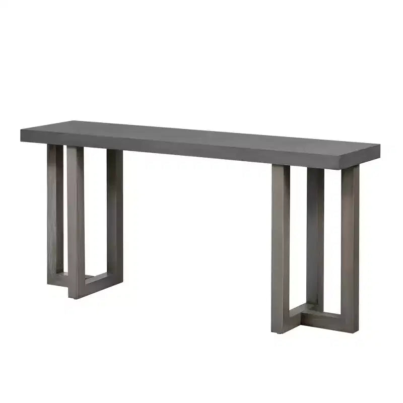 TUYOHW 63 Table console moderne avec plateau en patchwork géométrique, table d'entrée avec pieds en pin massif, table de foyer pour salon, couloir, entrée