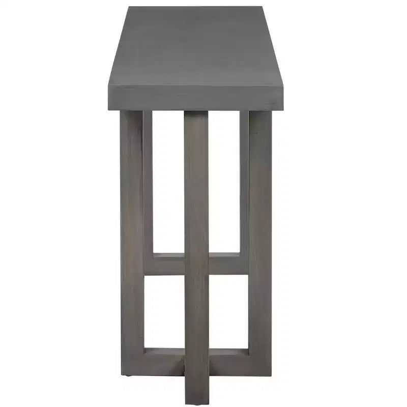 TUYOHW 63 Table console moderne avec plateau en patchwork géométrique, table d'entrée avec pieds en pin massif, table de foyer pour salon, couloir, entrée