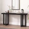 TUYOHW 63 Table console moderne avec plateau en patchwork géométrique, table d'entrée avec pieds en pin massif, table de foyer pour salon, couloir, entrée