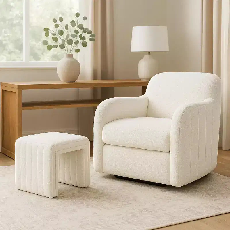 Okak Pouf moderne rectangulaire simple, petit repose-pieds rembourré, tabouret de maquillage pour chambre à coucher, salon