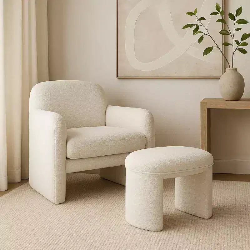 Okak Pouf moderne rectangulaire simple, petit repose-pieds rembourré, tabouret de maquillage pour chambre à coucher, salon