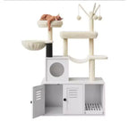 Cat Litter Box Cabinet 81 with Cat Tree (PB Board + Plush)