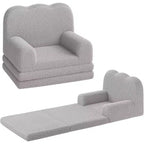 Canapé 2-en-1 pour enfants Canapé confortable Fauteuil long Canapé en mousse souple Cadeau pour garçons et filles