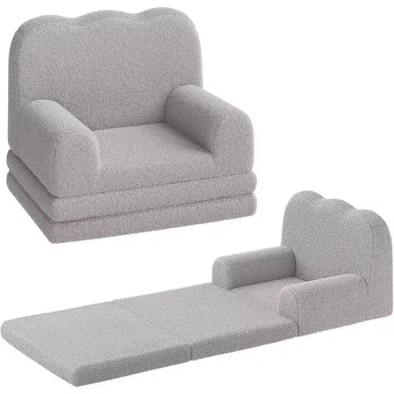 Canapé 2-en-1 pour enfants Canapé confortable Fauteuil long Canapé en mousse souple Cadeau pour garçons et filles
