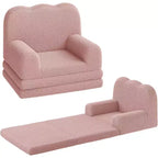 Canapé 2-en-1 pour enfants Canapé confortable Fauteuil long Canapé en mousse souple Cadeau pour garçons et filles