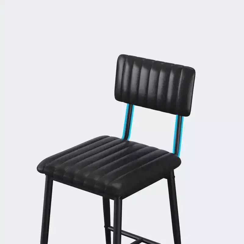 Lot de 2 tabourets de bar à hauteur de comptoir - Robustes 180 kg, coussin épais ergonomique en cuir PU avec dossier et repose-pieds, pour îlot de cuisine/bar à domicile