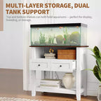 Meuble de support pour aquarium double couche Acekool 37, supporte jusqu'à 295 kg avec multiprise et tiroirs pour salon