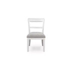 Signature Design by Ashley Chadworth, chaises de salle à manger capitonnées, lot de 2, cadre en bois blanc avec sièges en polyester