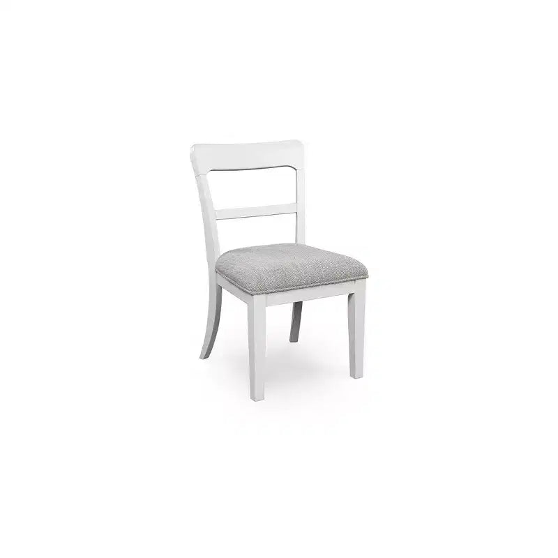 Signature Design by Ashley Chadworth, chaises de salle à manger capitonnées, lot de 2, cadre en bois blanc avec sièges en polyester