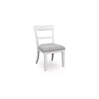 Signature Design by Ashley Chadworth, chaises de salle à manger capitonnées, lot de 2, cadre en bois blanc avec sièges en polyester
