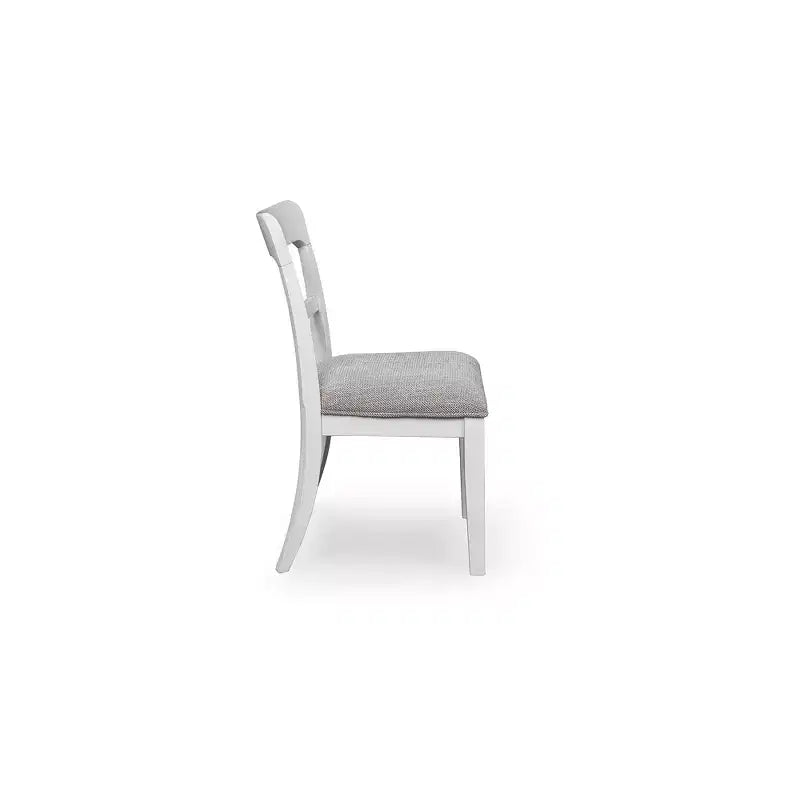 Signature Design by Ashley Chadworth, chaises de salle à manger capitonnées, lot de 2, cadre en bois blanc avec sièges en polyester