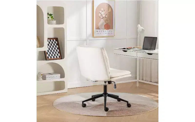 Chaise réglable pivotante croisée TUYOHW, chaise de bureau ergonomique à assise large, chaise de bureau à domicile en cuir PU, chaise de vanité