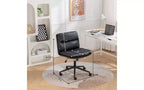 Chaise réglable pivotante croisée TUYOHW, chaise de bureau ergonomique à assise large, chaise de bureau à domicile en cuir PU, chaise de vanité