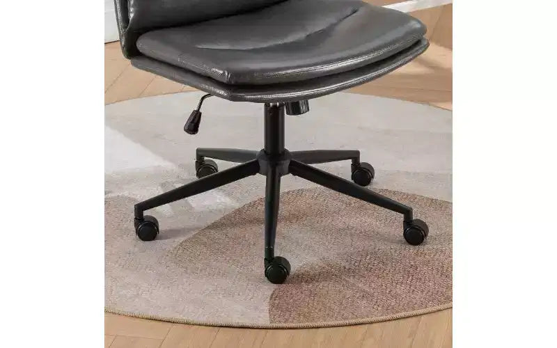 Chaise réglable pivotante croisée TUYOHW, chaise de bureau ergonomique à assise large, chaise de bureau à domicile en cuir PU, chaise de vanité