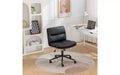 Chaise réglable pivotante croisée TUYOHW, chaise de bureau ergonomique à assise large, chaise de bureau à domicile en cuir PU, chaise de vanité