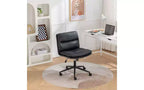 Chaise réglable pivotante croisée TUYOHW, chaise de bureau ergonomique à assise large, chaise de bureau à domicile en cuir PU, chaise de vanité