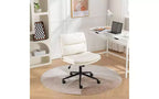 TUYOHW Adjustable Swivel Criss-Cross Chair, Wide Seat Ergonomic Office Chair, PU Leather Home Office Desk Chair Vanity Chair
