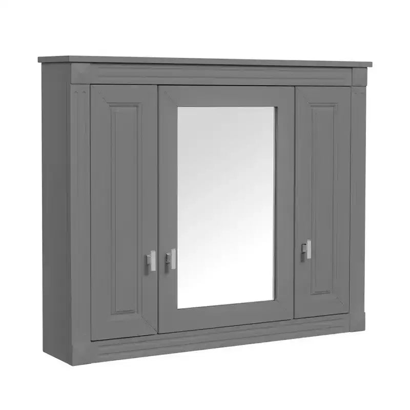 Armoire murale de salle de bain de 35 pouces, armoire à pharmacie murale avec miroir et étagères réglables, meuble de rangement de salle de bain au-dessus des toilettes