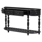 TUYOHW 52 Table console incurvée classique avec 4 tiroirs et étagère inférieure, table d'entrée en bois massif avec grand espace de rangement pour couloir, salon