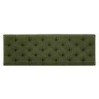 Banc de rangement ottoman Zeus & Ruta 51 po en tissu bouclé vert avec capitonnage et pieds en bois d'hévéa