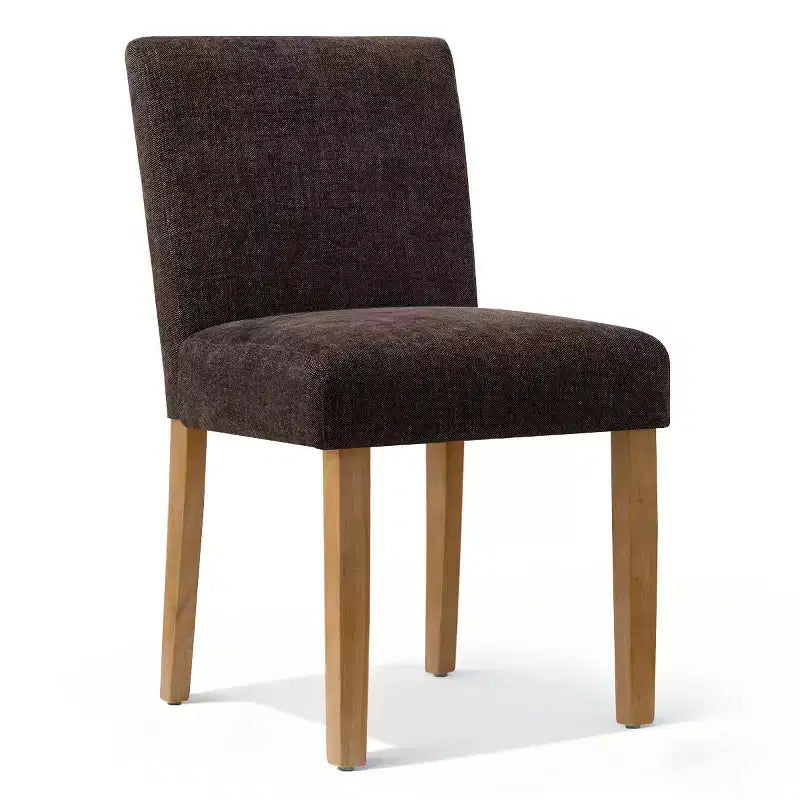 Lot de 2 chaises de salle à manger modernes sans accoudoirs avec assise rembourrée en tissu et pieds en bois massif pour cuisine ou salle à manger-Panipeachy