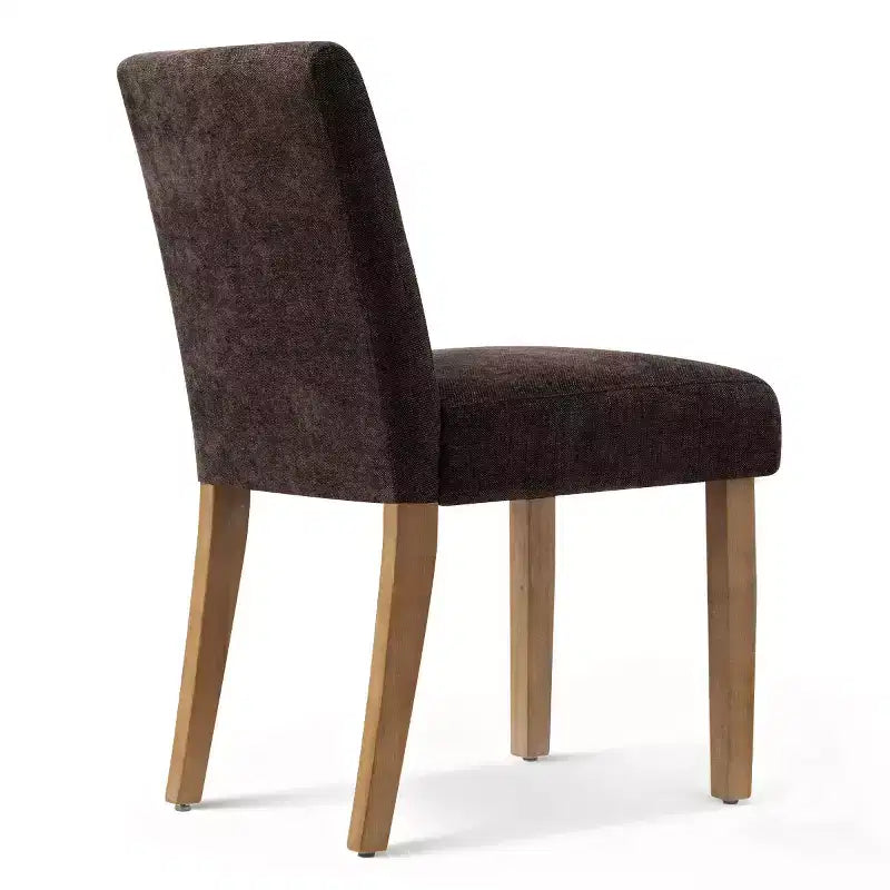 Lot de 2 chaises de salle à manger modernes sans accoudoirs avec assise rembourrée en tissu et pieds en bois massif pour cuisine ou salle à manger-Panipeachy