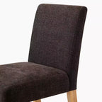 Lot de 2 chaises de salle à manger modernes sans accoudoirs avec assise rembourrée en tissu et pieds en bois massif pour cuisine ou salle à manger-Panipeachy