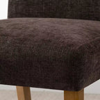 Lot de 2 chaises de salle à manger modernes sans accoudoirs avec assise rembourrée en tissu et pieds en bois massif pour cuisine ou salle à manger-Panipeachy