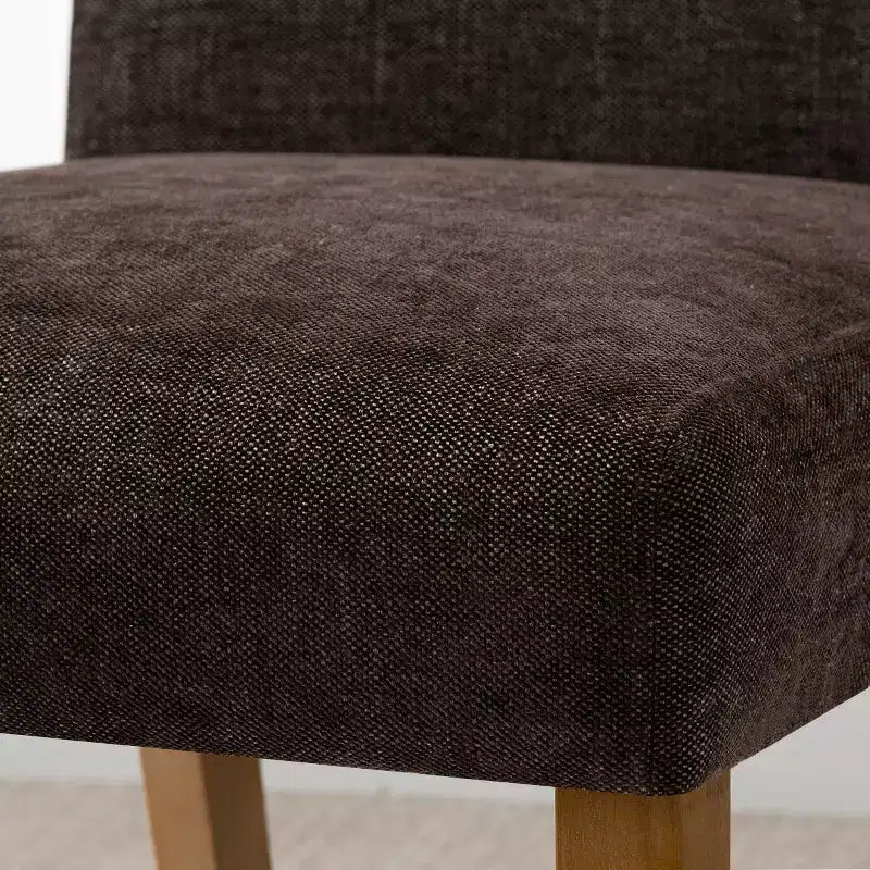 Lot de 2 chaises de salle à manger modernes sans accoudoirs avec assise rembourrée en tissu et pieds en bois massif pour cuisine ou salle à manger-Panipeachy