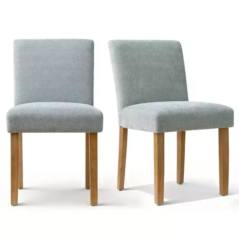 Lot de 2 chaises de salle à manger modernes sans accoudoirs avec assise rembourrée en tissu et pieds en bois massif pour cuisine ou salle à manger-Panipeachy