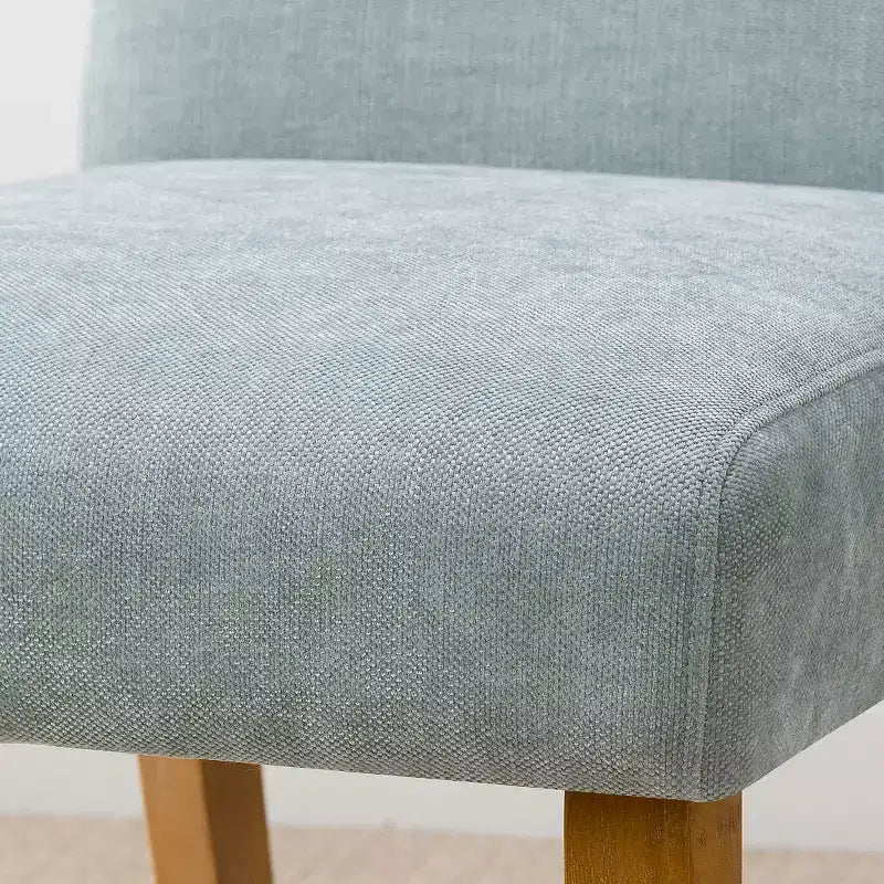 Lot de 2 chaises de salle à manger modernes sans accoudoirs avec assise rembourrée en tissu et pieds en bois massif pour cuisine ou salle à manger-Panipeachy