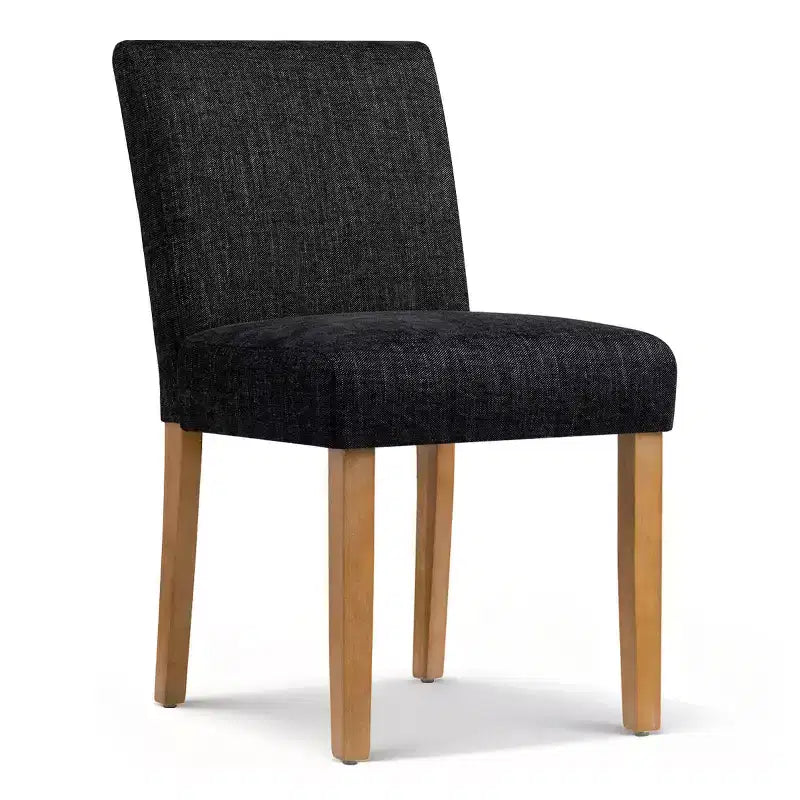 Lot de 2 chaises de salle à manger modernes sans accoudoirs avec assise rembourrée en tissu et pieds en bois massif pour cuisine ou salle à manger-Panipeachy