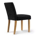 Lot de 2 chaises de salle à manger modernes sans accoudoirs avec assise rembourrée en tissu et pieds en bois massif pour cuisine ou salle à manger-Panipeachy
