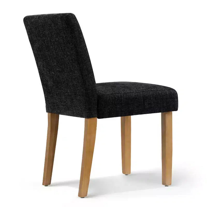 Lot de 2 chaises de salle à manger modernes sans accoudoirs avec assise rembourrée en tissu et pieds en bois massif pour cuisine ou salle à manger-Panipeachy